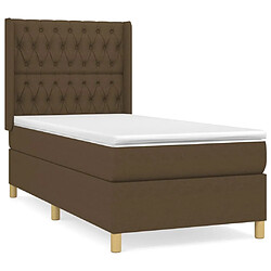 vidaXL Sommier à lattes de lit avec matelas Marron foncé 90x200 cm