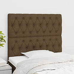 Maison Chic Lot de 2 Têtes de lit design pour chambre - Décoration de lit Marron Foncé 100x7x78/88 cm Tissu -MN46350