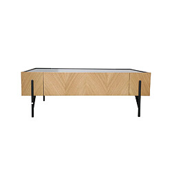 Concept Usine Table basse en bois clair avec 2 grands tiroirs SEQUOIA 