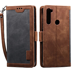 Etui en PU style d'épissage vintage avec support gris pour votre Xiaomi Redmi Note 8T