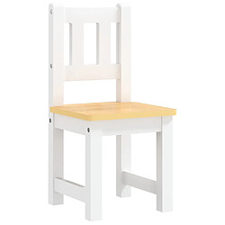 Avis vidaXL Ensemble de table et chaises pour enfants 3 pcs Blanc et beige