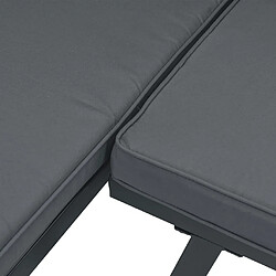 Acheter vidaXL Salon de jardin 2 pcs avec coussins noir aluminium