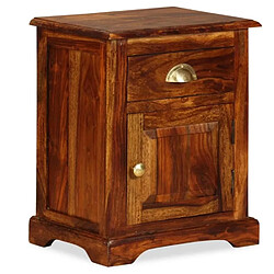 Helloshop26 Table de nuit chevet commode armoire meuble chambre bois massif de sesham 40 x 30 x 50 cm 1402013