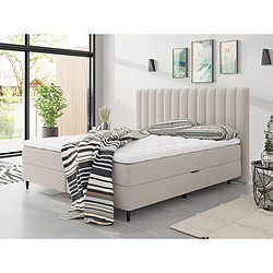 Bestmobilier Maria - lit boxspring - 160x200 - en velours - coffres et surmatelas inclus