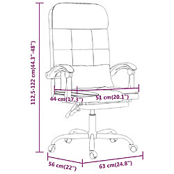 vidaXL Fauteuil de massage inclinable de bureau Blanc Similicuir pas cher