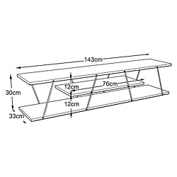 Avis Helloshop26 Meuble TV 143 x 33 x 30 cm effet noyer chrome 03_0007856