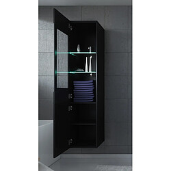 Avis Auco Armoire de rangement Rio Hauteur : 131 cm Noir brillant - Meuble de rangement haut placard armoire colonne