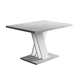 Dusine TABLE BASSE MALAVA - BETON ET BLANC 100 X 70 CM