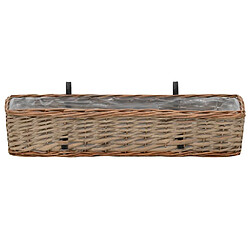 Avis Maison Chic Jardinière,Bac à fleurs - pot de fleurs de balcon 2 pcs Osier avec doublure de PE 80 cm -GKD96853