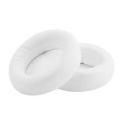 Wewoo Coussinets Mousse 2 PCS Pour ATH WS550 Couverture Simili Cuir + Éponge Casque Protecteur Cache-oreilles Blanc