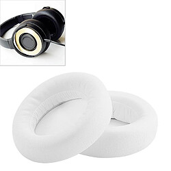 Wewoo Coussinets Mousse 2 PCS Pour ATH WS550 Couverture Simili Cuir + Éponge Casque Protecteur Cache-oreilles Blanc