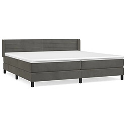 Maison Chic Lit Adulte - Lit simple Lit à sommier tapissier et matelas moelleux - Meuble de Chambre - Gris foncé 200x200cm Velours -MN68041