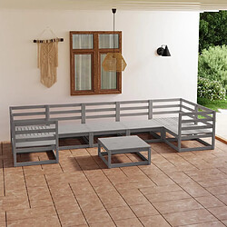 vidaXL Salon de jardin 8 pcs Bois de pin massif