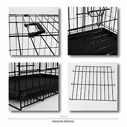 dibea DC00491, Cage de transport pour chiens et petits animaux, boîte solide en fil métallique robuste, pliable, 2 Portes, avec Bac inférieur , Taille M pas cher