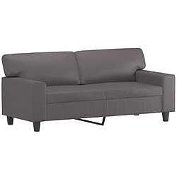 Maison Chic Canapé à 2 places,Sofa de Salon,Canapé droit Gris 140 cm Similicuir -GKD890714