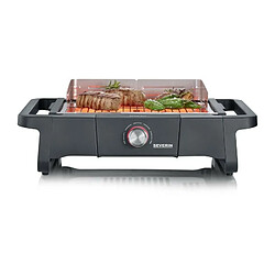 SEVERIN PG8123 Barbecue de table Style Evo 2500W - 0? a 350?C en 10 min - Bac a eau reducteur de fumee et dodeurs - Pare-vent -N