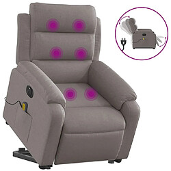 Maison Chic Fauteuil Relax pour salon, Fauteuil inclinable de massage électrique Taupe Tissu -GKD23251