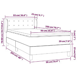 vidaXL Sommier à lattes de lit avec matelas Cappuccino 90x200 cm pas cher