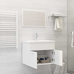 Avis Maison Chic Ensemble de meubles de salle de bain,Armoire rangement Bain Blanc Aggloméré -MN31054