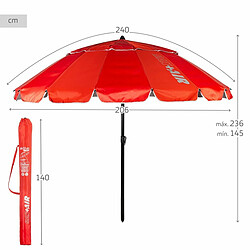 Parasol Aktive Rouge Aluminium 240 x 235 x 240 cm (6 Unités) pas cher