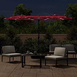 Avis Maison Chic Parasol Jardin | Parasol à double tête avec LED rouge bordeaux 316x240 cm - GKD45782