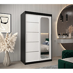 Abiks Meble Armoire PROMO V2 À Portes Coulissantes 200/120/62 2 Portes (Noir/Blanc)