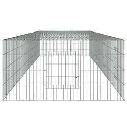 Acheter vidaXL Cage à lapin 4 panneaux 433x109x54 cm Fer galvanisé