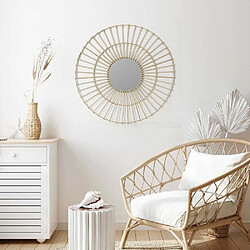 The Home Deco Factory Miroir rond en rotin 75 cm Sun.