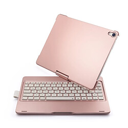 Acheter Wewoo F360B Etui de protection pour clavier sans fil Bluetooth à contre-jour en aluminium à rétro-éclairage coloré de 360 degrés avec basculement iPad Pro 11 pouces 2018 Or rose