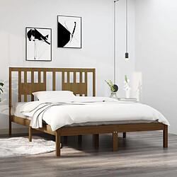 vidaXL Cadre de lit sans matelas marron miel bois massif 120x200 cm