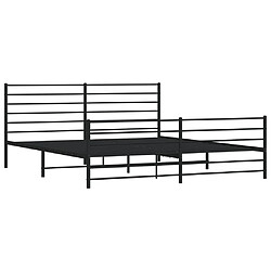 Maison Chic Lit adulte - Lit simple Cadre de lit métal avec tête de lit/pied de lit,Structure du lit Contemporain pour chambre noir 200x200 cm -MN57108 pas cher