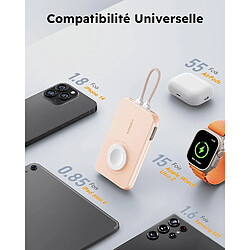 SANAG 10000Mah Batterie Externe Avec Câble Intégré Pour Iphone Apple Watch Samsung Huawei Etc.,20W Pd Charge Rapide Mini Power Bank 4 Entrées 3 Sorties(Câble Usb C To L/L To Usb C) pas cher