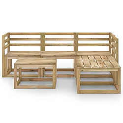 Avis Maison Chic Salon de jardin 6 pcs - Table et chaises d'extérieur - Mobilier/Meubles de jardin Moderne bois de pin imprégné de vert -MN57296