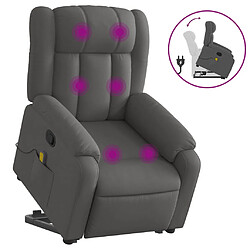 vidaXL Fauteuil de massage inclinable Gris foncé Tissu