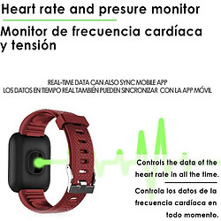 NC Bracelet Intelligent Id116 Bluetooth 4.0 Affichage Couleur, Moniteur Cardiaque, Pouls Et Mode Multisport, Rouge, Moyen (Dmab0[u1704]