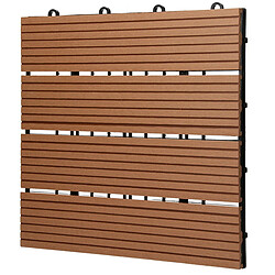 Acheter Ecd Germany 11x Dalles de terrasse 30x30cm 1m² carrelage revêtement de sol marron clair WPC