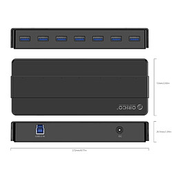 Avis Wewoo Hub USB 3.0 noir ABS Matériel Bureau 7 Ports USB 3.0 avec 1 m de Câble