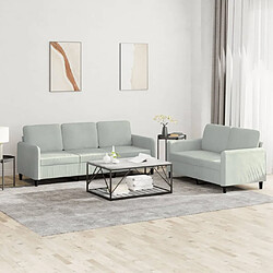 Maison Chic Ensemble de canapés 2 pcs, Canapé droit Sofa pour Salon gris clair velours -GKD889154