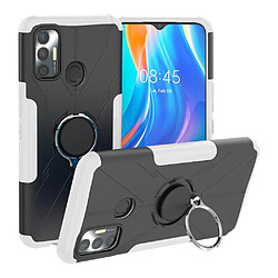 Coque en TPU anti-chocs avec béquille pour votre Tecno Spark 7 4G - blanc