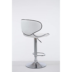 Acheter Decoshop26 Tabouret de bar chaise de bar hauteur réglable avec repose pieds en synthétique blanc et métal 10_0000078