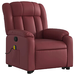 Avis vidaXL Fauteuil inclinable de massage Rouge bordeaux Similicuir