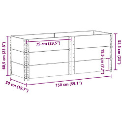 vidaXL Jardinière 150x50 cm bois de pin massif pas cher