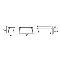 Avis Inside 75 Table basse relevable DEMOS 140 x 60 x 41 cm pieds bois clair plateau chêne