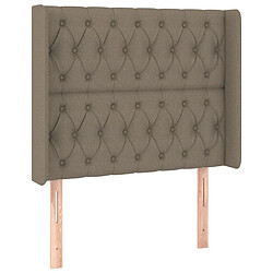 Avis Maison Chic Tête de lit scandinave à LED,meuble de chambre Taupe 103x16x118/128 cm Tissu -MN75793