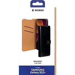 Bigben Etui Folio Wallet noir avec languette de fermeture pour Samsung Galaxy S22+ 5G