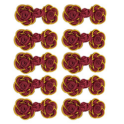 Avis 10 Paires De Boutons De Nœud Chinois Grenouille Cheongsam Tang Fasteners Red Purple