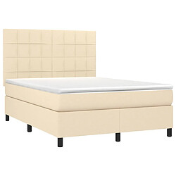 Avis Sommier à lattes,Cadre à lattes de lit et matelas et LED pour Adulte Crème 140x190cm Tissu -MN60446