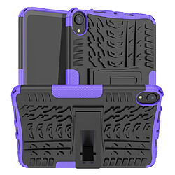 Coque en TPU texture de pneu, antichoc avec béquille violet pour votre Apple iPad mini 6 (2021)