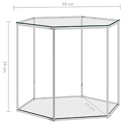 Acheter vidaXL Table basse Argenté 60x53x50 cm Acier inoxydable et verre