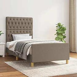 Maison Chic Lit adulte - Cadre Structure de lit avec tête de lit Contemporain Taupe 90x190 cm Tissu -MN47606